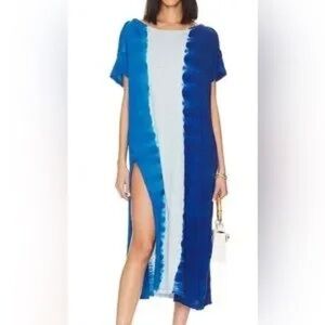 Free People Dress Tie Dye Ice Cream Sundae Maxi in Dream Blue Combo
